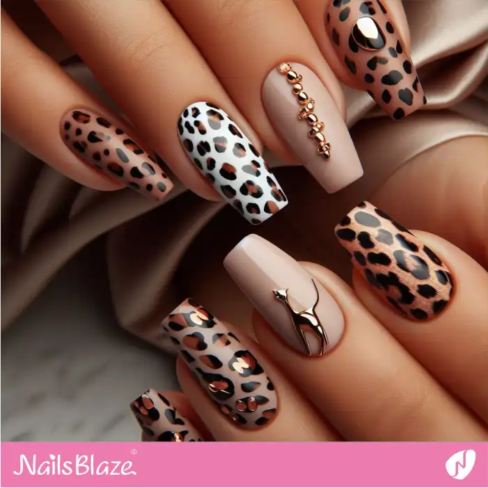 Classy Leopard Print Nail Design | Animal Print Nails - NB2555